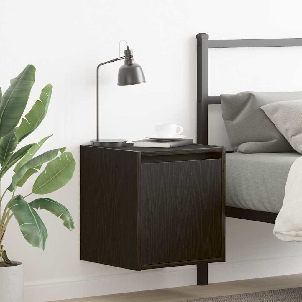 Wand-Nachttische Schwarz, 2er-Set