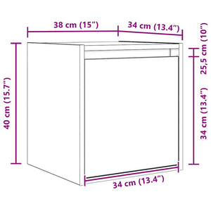 Wand-Nachttisch Braun Eiche 38x34x40 cm