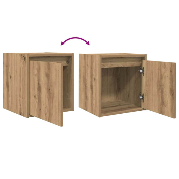 Wand-Nachttische 2er Set Artisan-Eiche