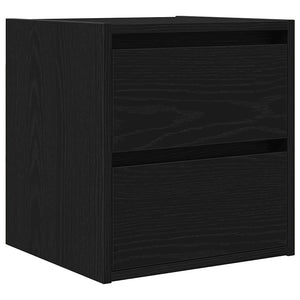 Wand-Nachttische 2er-Set, Eichen-Optik Schwarz