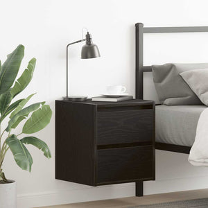 Wand-Nachttische 2er-Set, Eichen-Optik Schwarz