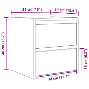Wand-Nachttisch Sonoma Eiche 38x34x40 cm