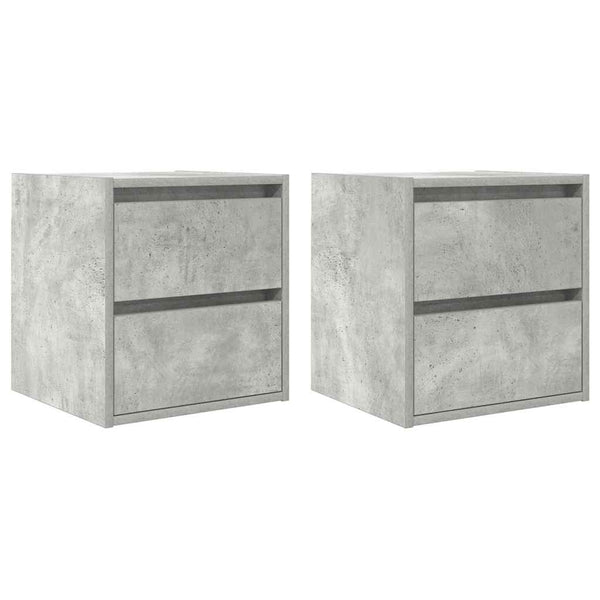 Wand-Nachttische, 2er Set, Betongrau