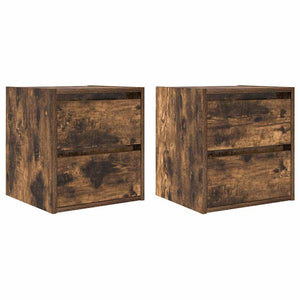 vidaXL Tables de chevet murales 2 pcs Chêne fumé 38x34x40 cm