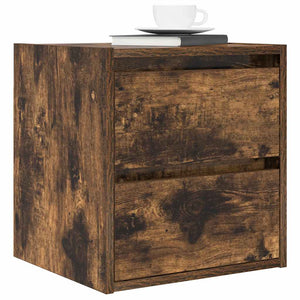 vidaXL Tables de chevet murales 2 pcs Chêne fumé 38x34x40 cm