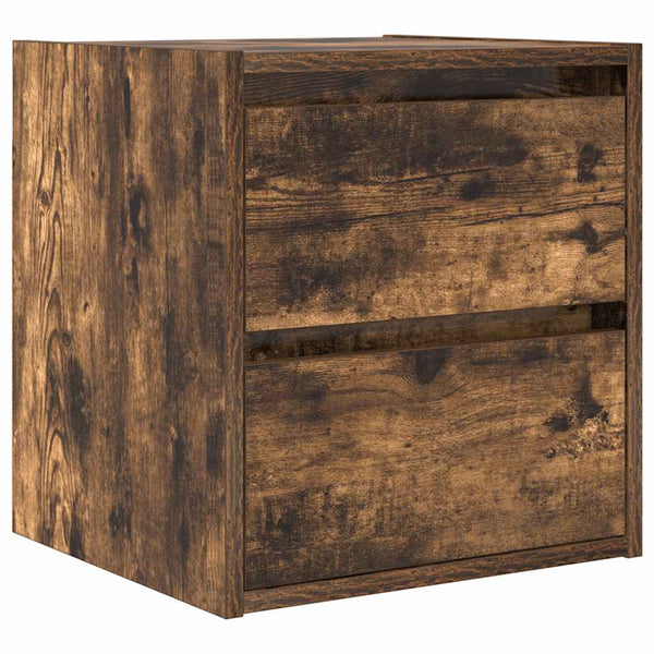 vidaXL Tables de chevet murales 2 pcs Chêne fumé 38x34x40 cm