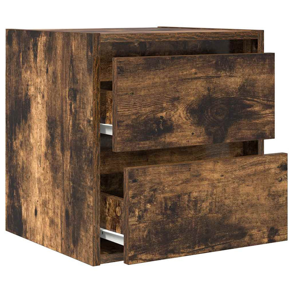vidaXL Tables de chevet murales 2 pcs Chêne fumé 38x34x40 cm