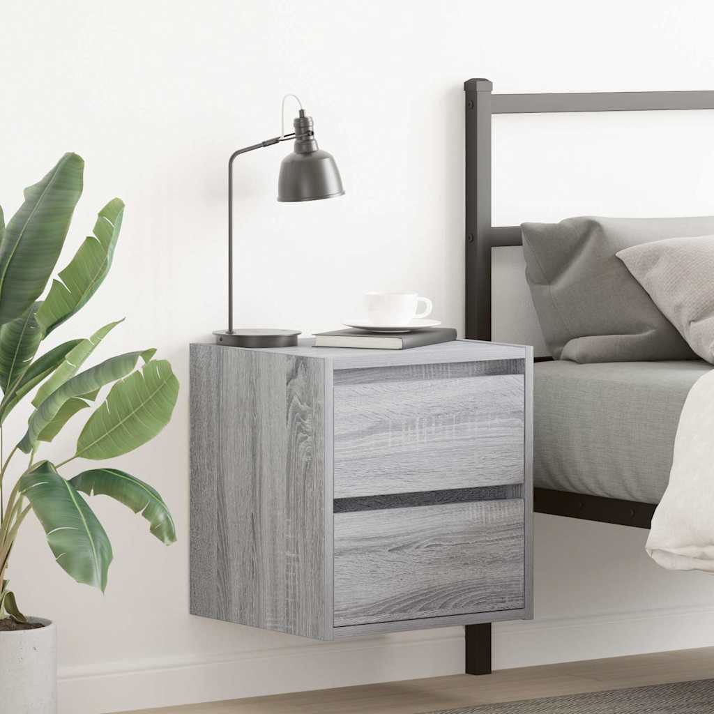 Wand-Nachttisch Grau Sonoma 38x34x40 cm