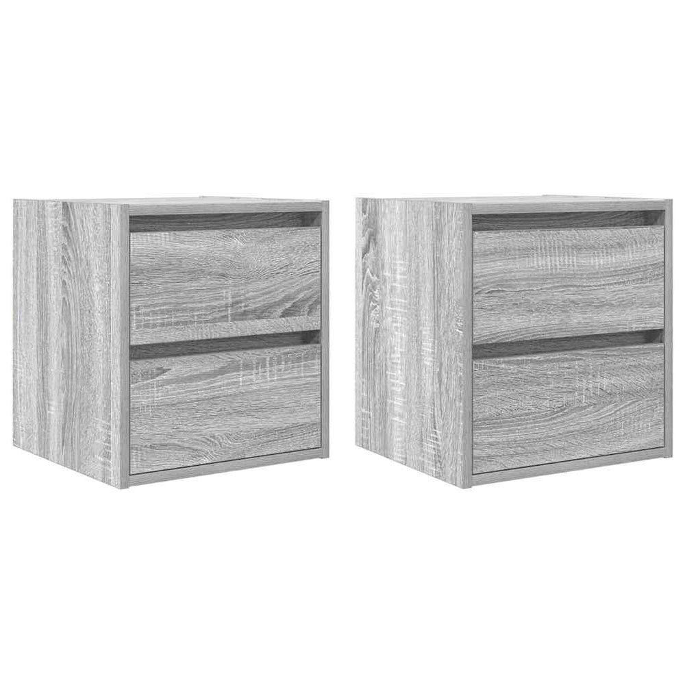 Wand-Nachttische Grau Sonoma, 2er-Set