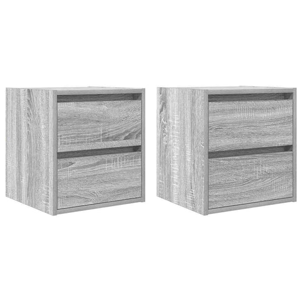 Wand-Nachttische Grau Sonoma, 2er-Set
