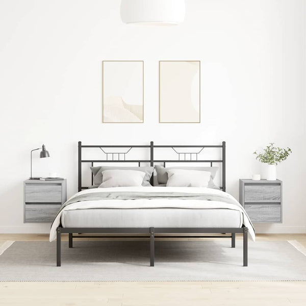 Wand-Nachttische Grau Sonoma, 2er-Set