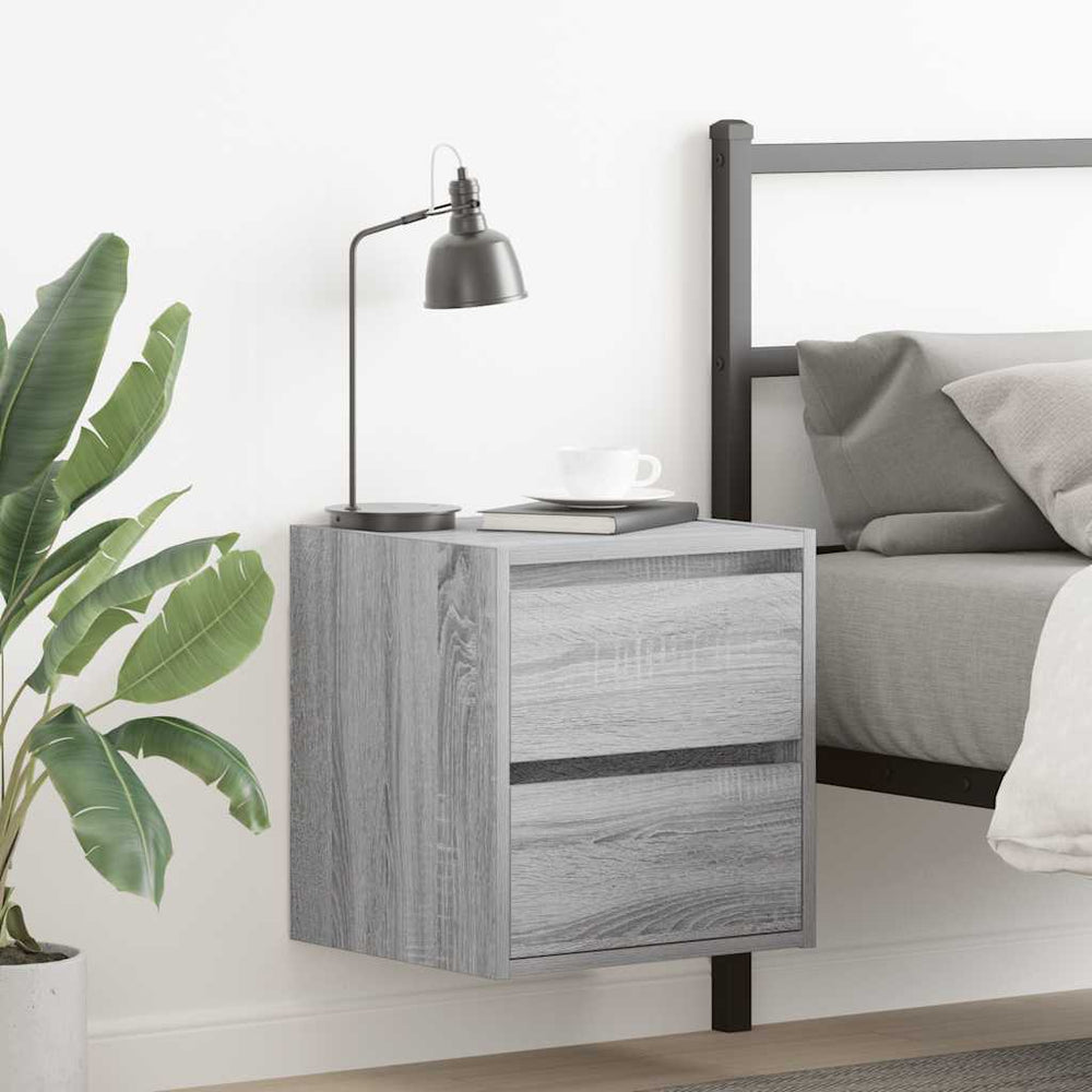 Wand-Nachttische Grau Sonoma, 2er-Set