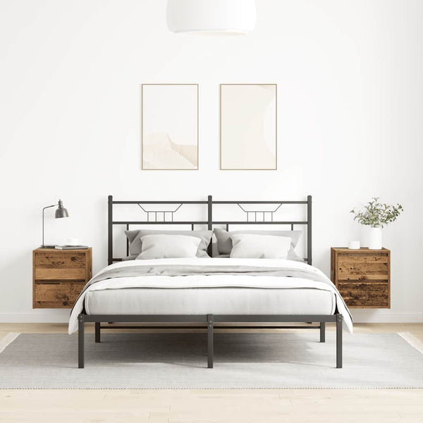 Wand-Nachttische 2er Set Altholz-Optik