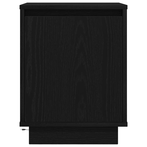 Nachttisch Schwarz mit LED-Leuchten 38x34x50 cm