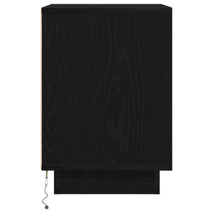 Nachttisch Schwarz mit LED-Leuchten 38x34x50 cm
