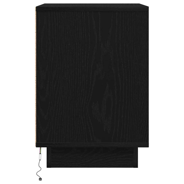 Nachttisch Schwarz mit LED-Leuchten 38x34x50 cm