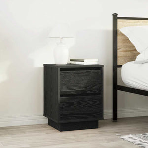 Nachttische mit LED Schwarz, 2er-Set