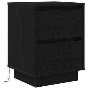 Nachttische mit LED Schwarz, 2er-Set