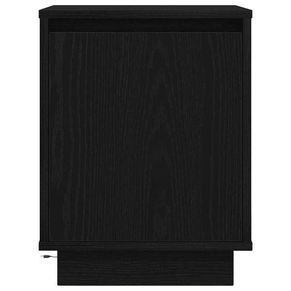 Nachttische mit LED Schwarz, 2er-Set