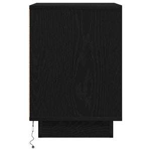 Nachttische mit LED Schwarz, 2er-Set