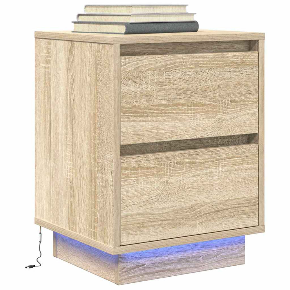 Nachttisch Sonoma-Eiche mit LED
