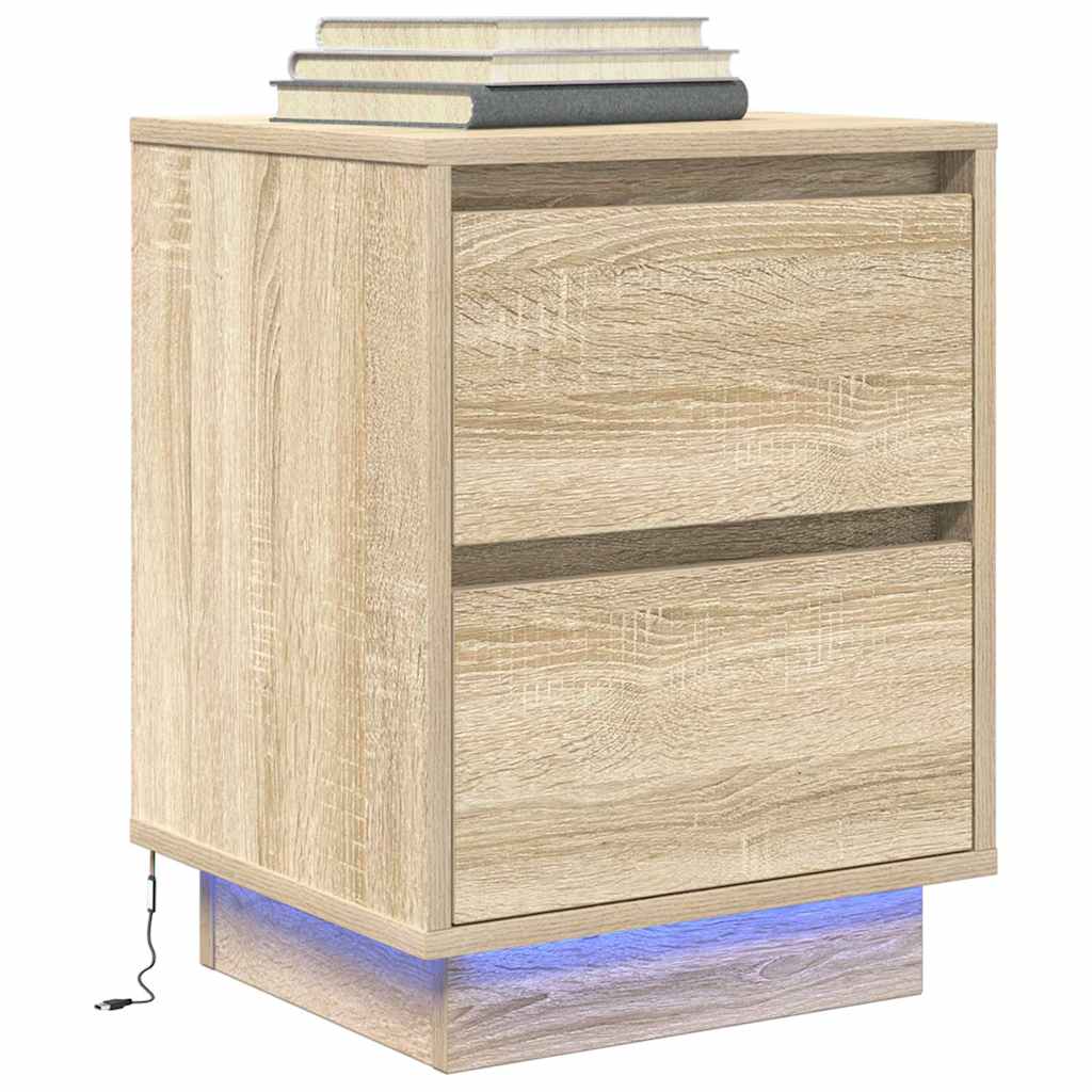 Nachttisch Sonoma-Eiche mit LED