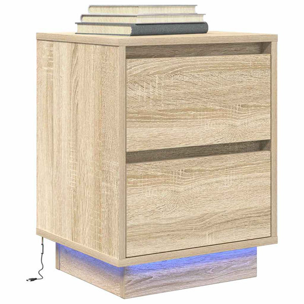 Nachttisch Sonoma-Eiche mit LED