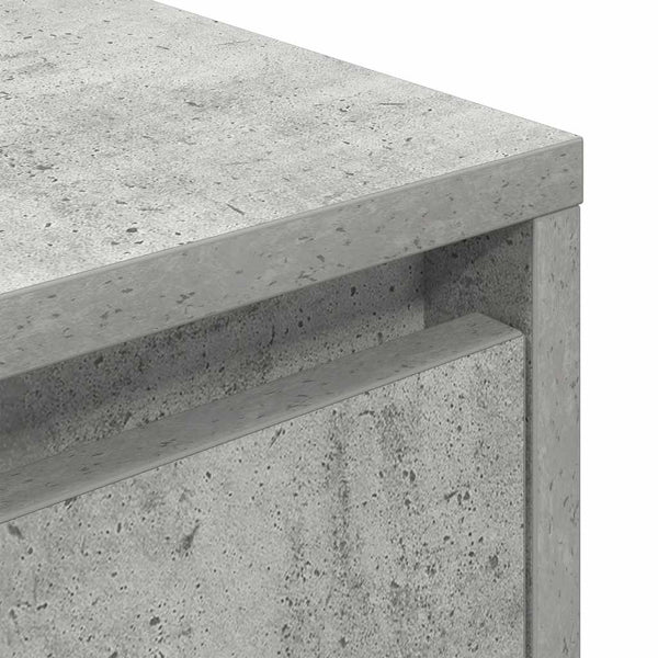 Nachttisch Betongrau mit LED-Leuchten