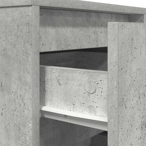 vidaXL Tables de chevet avec lumières LED 2 pcs Gris béton 38x34x50 cm