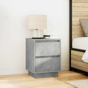 vidaXL Tables de chevet avec lumières LED 2 pcs Gris béton 38x34x50 cm