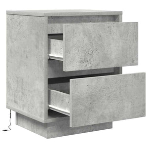 vidaXL Tables de chevet avec lumières LED 2 pcs Gris béton 38x34x50 cm