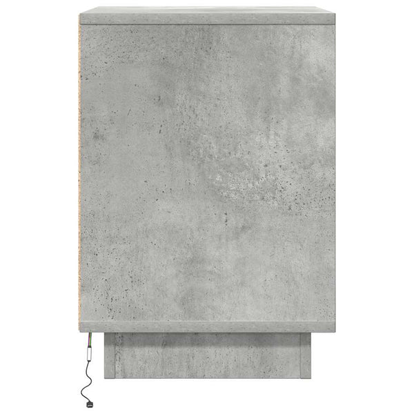 vidaXL Tables de chevet avec lumières LED 2 pcs Gris béton 38x34x50 cm