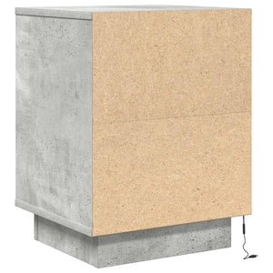 vidaXL Tables de chevet avec lumières LED 2 pcs Gris béton 38x34x50 cm