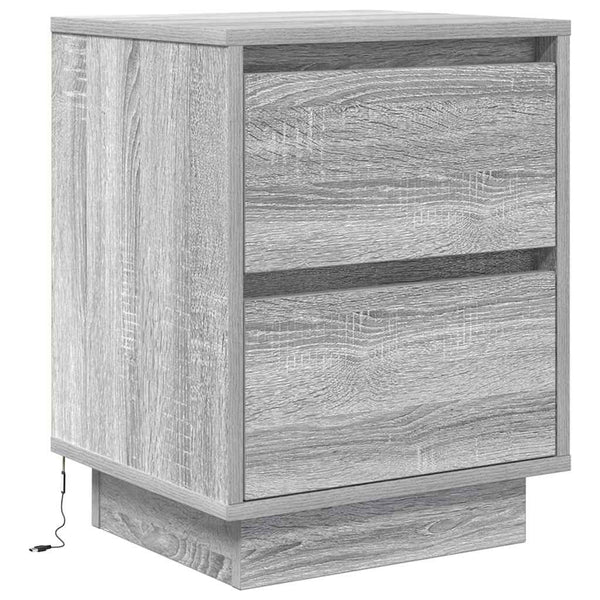 Nachttisch Grau Sonoma mit LED