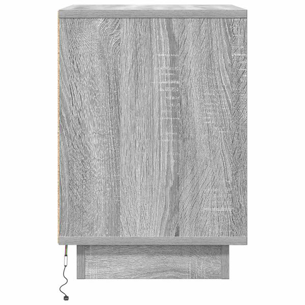 Nachttisch Grau Sonoma mit LED