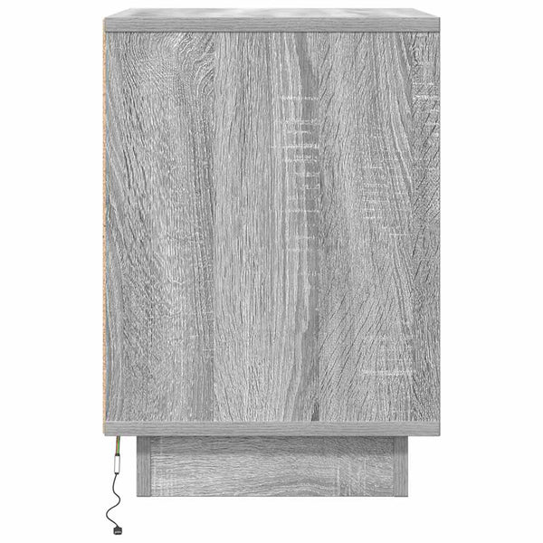 Nachttische mit LED Grau Sonoma 2er Set