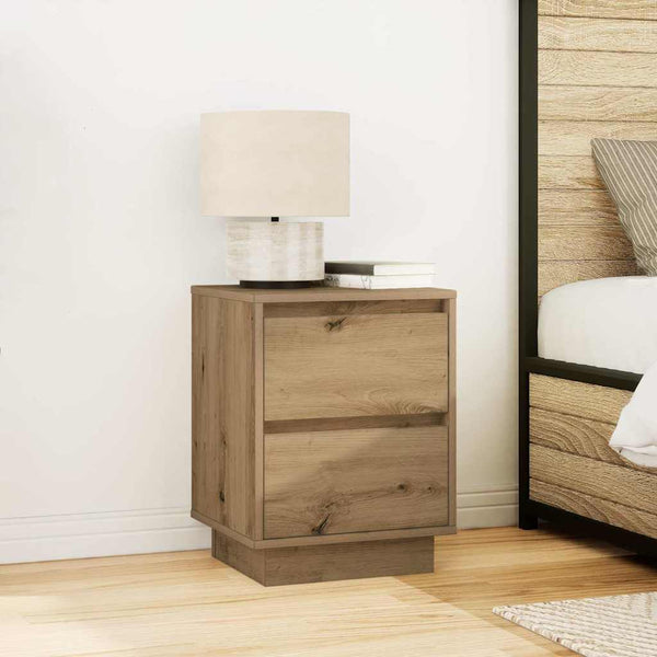 Nachttische mit LED Artisan-Eiche, 2er-Set