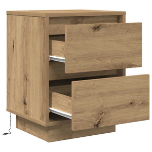 Nachttische mit LED Artisan-Eiche, 2er-Set