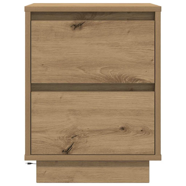 Nachttische mit LED Artisan-Eiche, 2er-Set