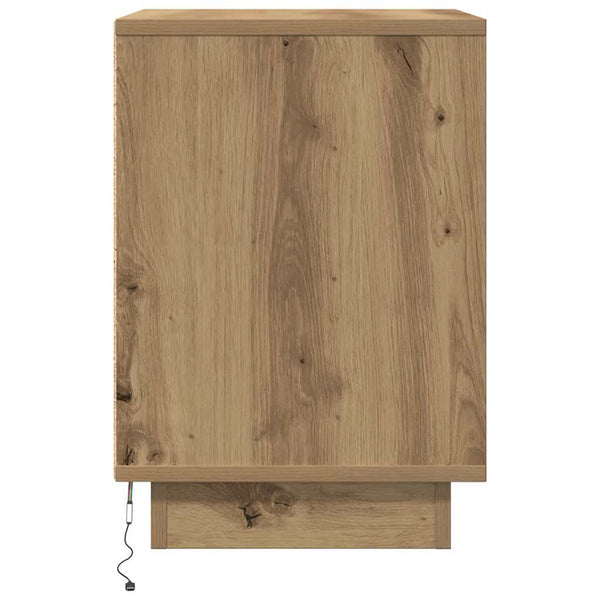 Nachttische mit LED Artisan-Eiche, 2er-Set