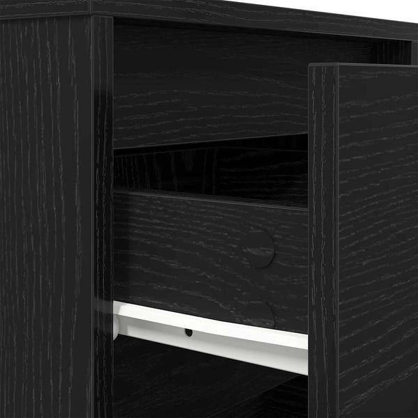 Nachttisch mit LED Schwarz 38x34x65 cm