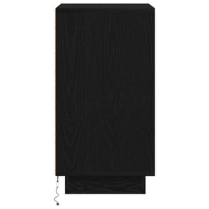 Nachttisch mit LED Schwarz 38x34x65 cm