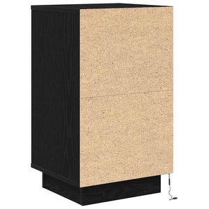 Nachttisch mit LED Schwarz 38x34x65 cm