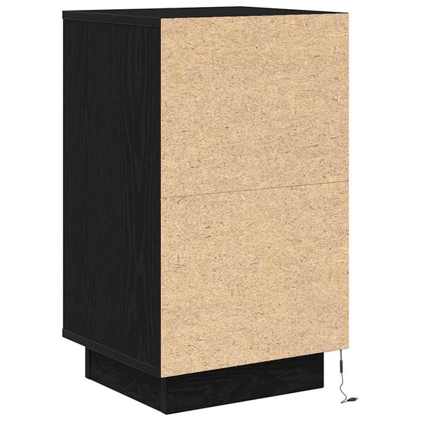 Nachttisch mit LED Schwarz 38x34x65 cm