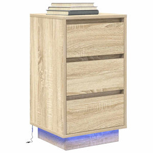 Nachttisch Sonoma-Eiche mit LED-Beleuchtung