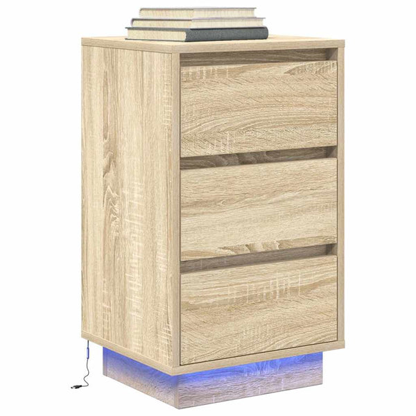Nachttisch Sonoma-Eiche mit LED-Beleuchtung