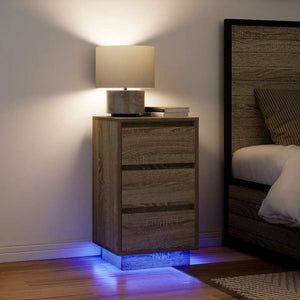 Nachttisch Sonoma-Eiche mit LED-Beleuchtung
