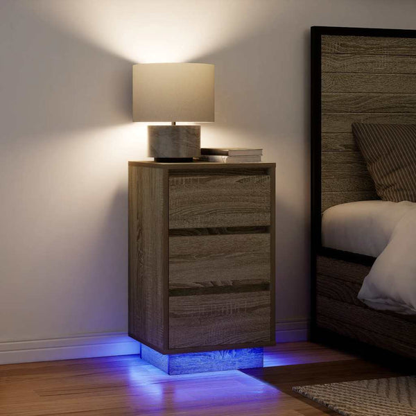 Nachttisch Sonoma-Eiche mit LED-Beleuchtung