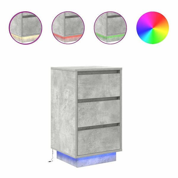 Nachttisch Betongrau mit LED