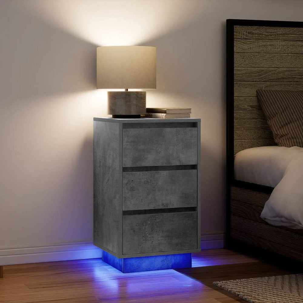Nachttisch Betongrau mit LED